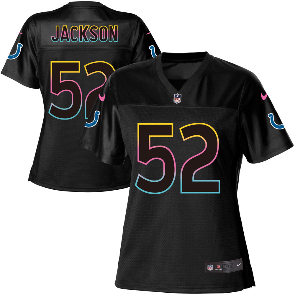 Women's Game D'Qwell Jackson Nike Jersey Black - #52 Fashion NFL Indianapolis Colts